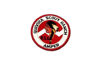 Vintage Boy Scout BSA Embroidered Patch 1970s Quivara Scout Ranch Kansas