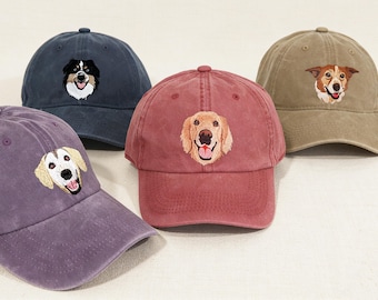 Custom Embroidered Pet Photo Baseball Cap,Personalized Dog or Cat Hat