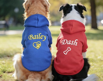 Personalized Dog Hoodie,Custom Embroidered Pet Name