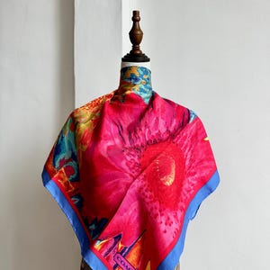 Vintage COACH silk scarf floral colorful