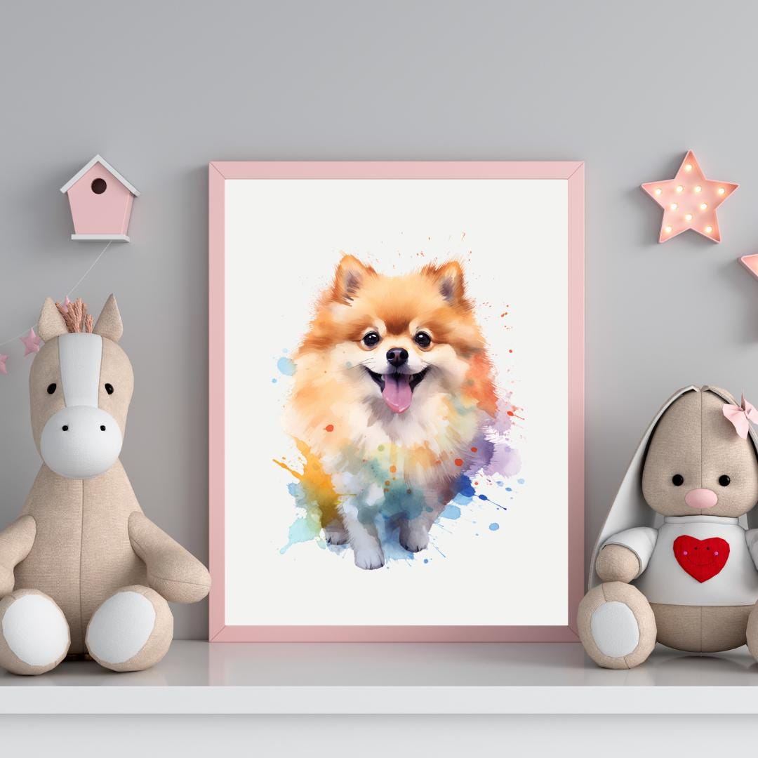 Personalized Splatter Watercolor Pet Portrait, Custom Dog & Cat Art ...