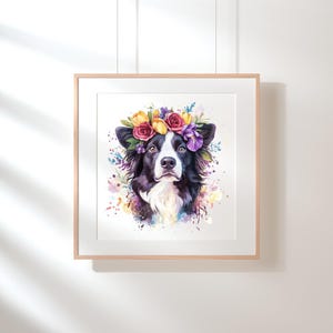 写真から作る花柄のペットの水彩画、花を使ったパーソナライズされた犬と猫のアート、ユニークなペット愛好家へのギフト、カスタム動物アート