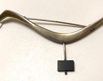 Vintage Betty Cooke Modernist Sterling & Resin Bird Brooch