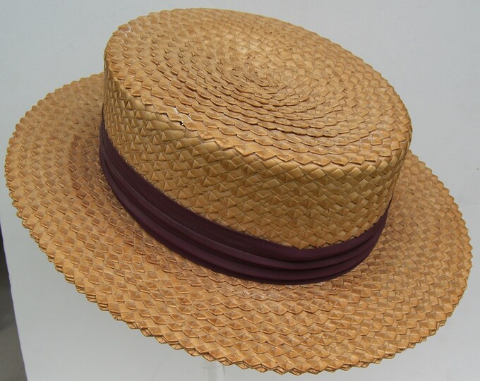 Vintage Byrnie Utz Men's Straw Hat Great Gatsby Style Straw Hat Vintage