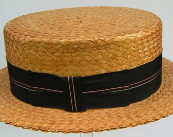 22 3/4" - Vintage Custom Men's Summer Straw Boater