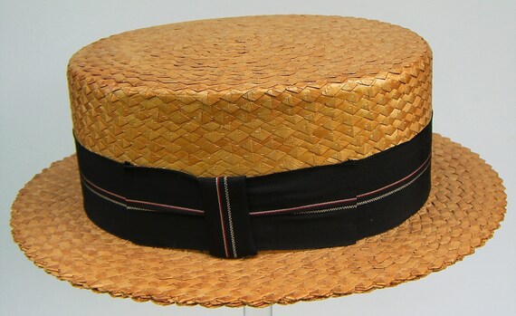 22 3/4" - Vintage Custom Men's Summer Straw Boater