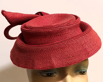 Vintage Designer M. Longfellow Orange Straw Women's Hat