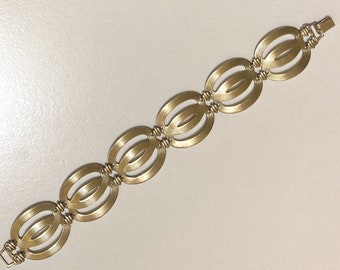 SALE - Vintage Symmetalic Sterling & 1/2 14K Gold Deco Bracelet - SALE