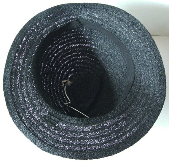 23" - Vintage 1930s Modernist Black Straw Women's… - image 3