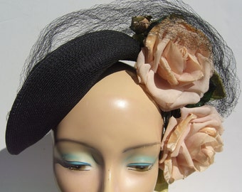 New York Creation Vintage Women's Red Roses Hat