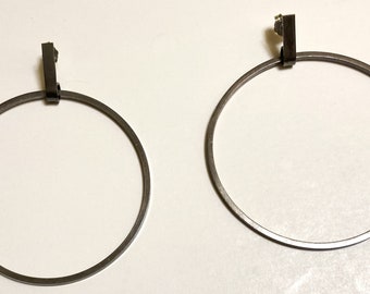 Vintage Betty Cooke Modernist Sterling Hoop Earrings