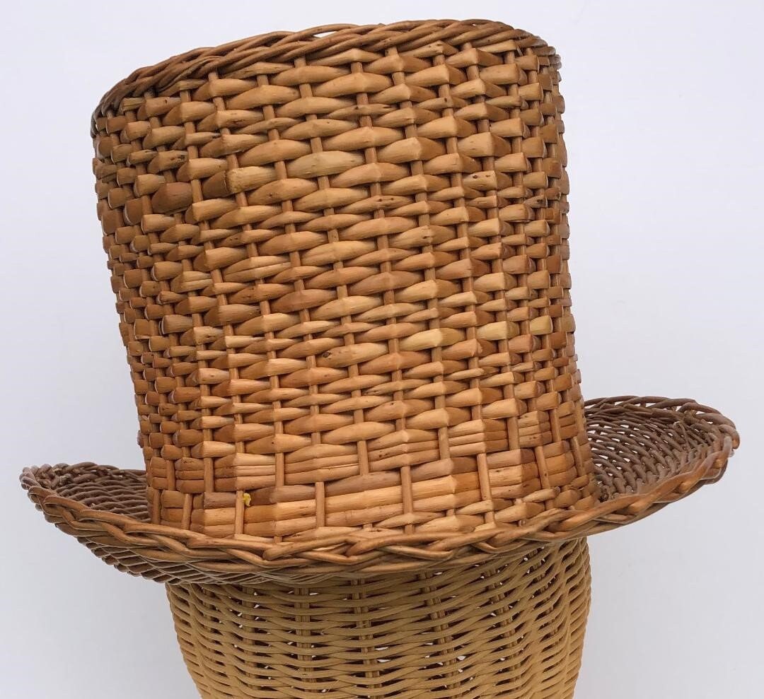 22 1/2 Vintage Wearable Wicker Men's Top Hat Etsy