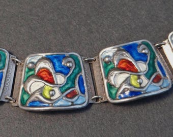 Pulsera de plata de ley y esmalte Balle de Oystein Noruega