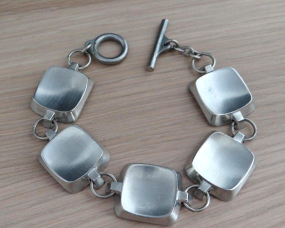 Vintage JORGEN JENSEN #311 Pewter Bracelet Denmark - Etsy