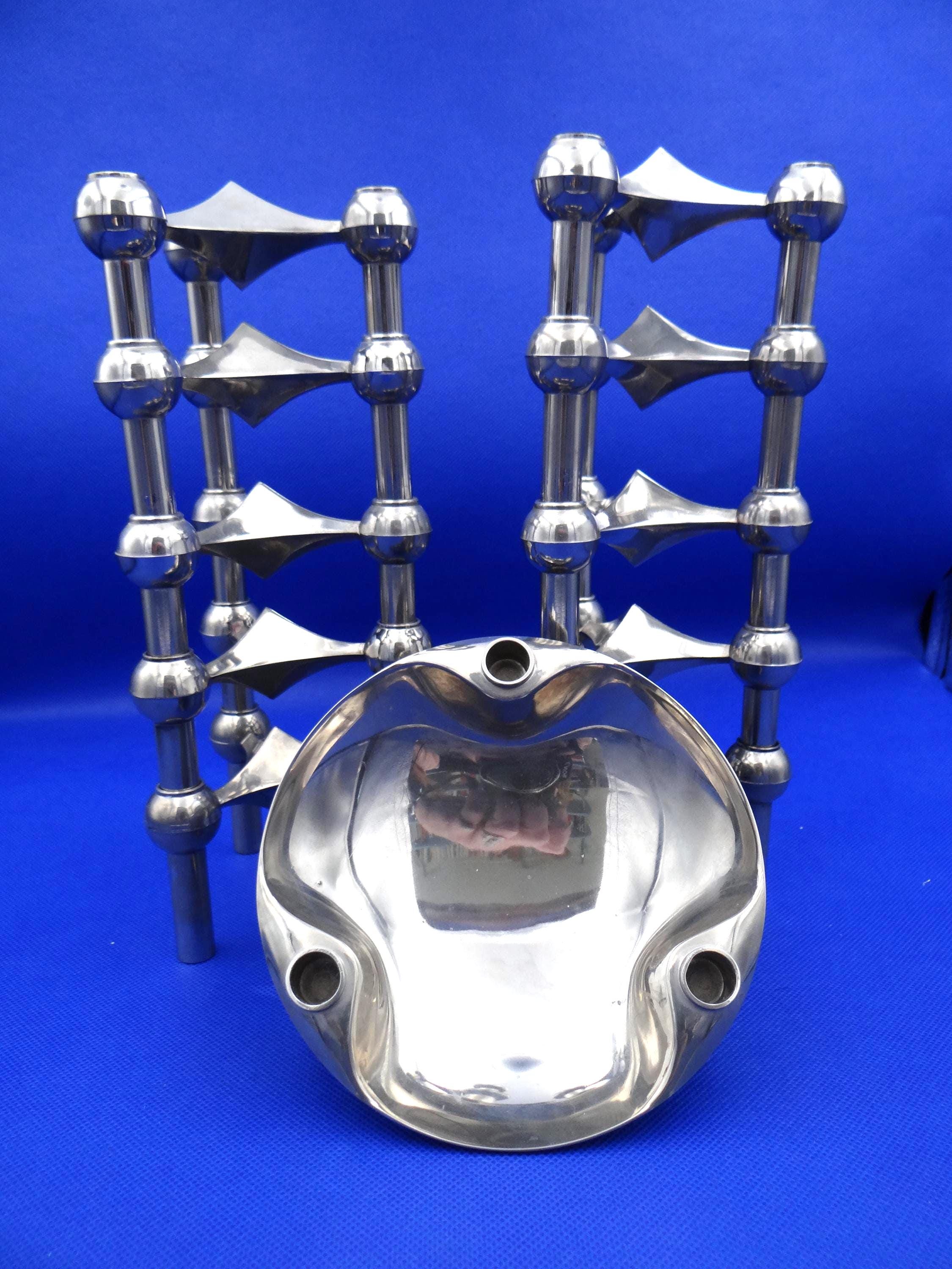 デザインクラシック Stoff Nagel 10 クロームメッキメタルキャンドル 