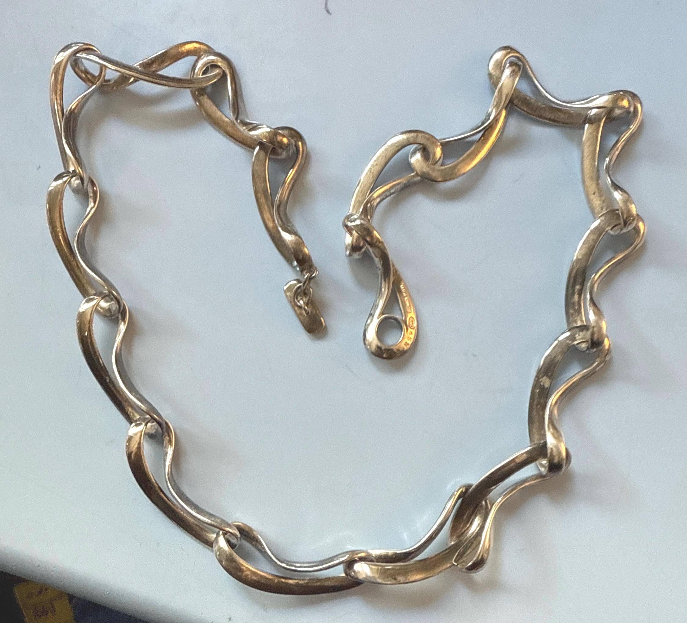 50 Cm Georg Jensen #452 Infinity 17 Links Necklace Sterling Silver