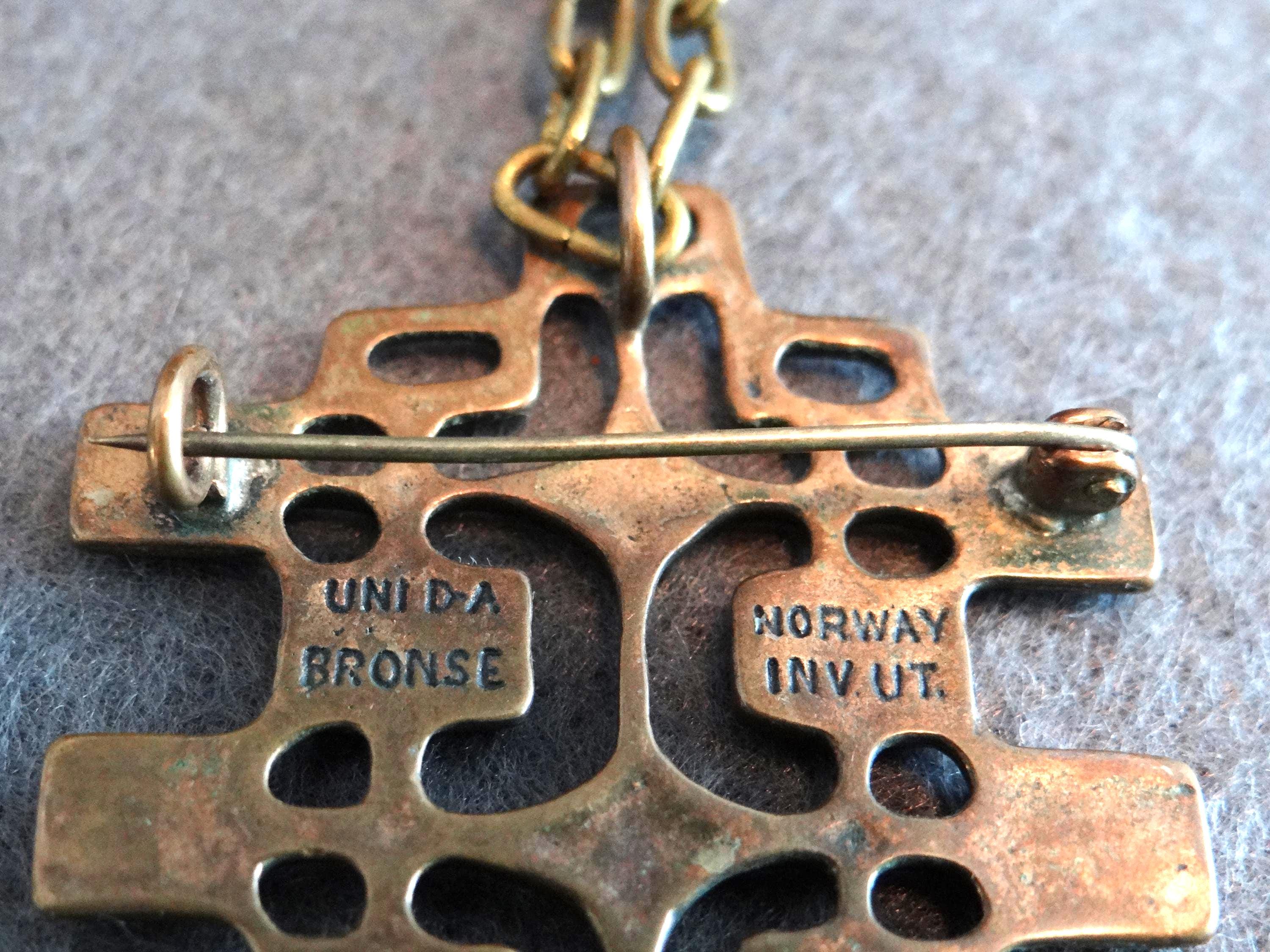 ヴィンテージ UNN TANGERUD for Uni David Andersen ブロンズ ブローチ