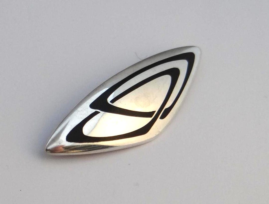 Modernist THOR SELZER #6 Sterling Silver 925S and Black Enamel