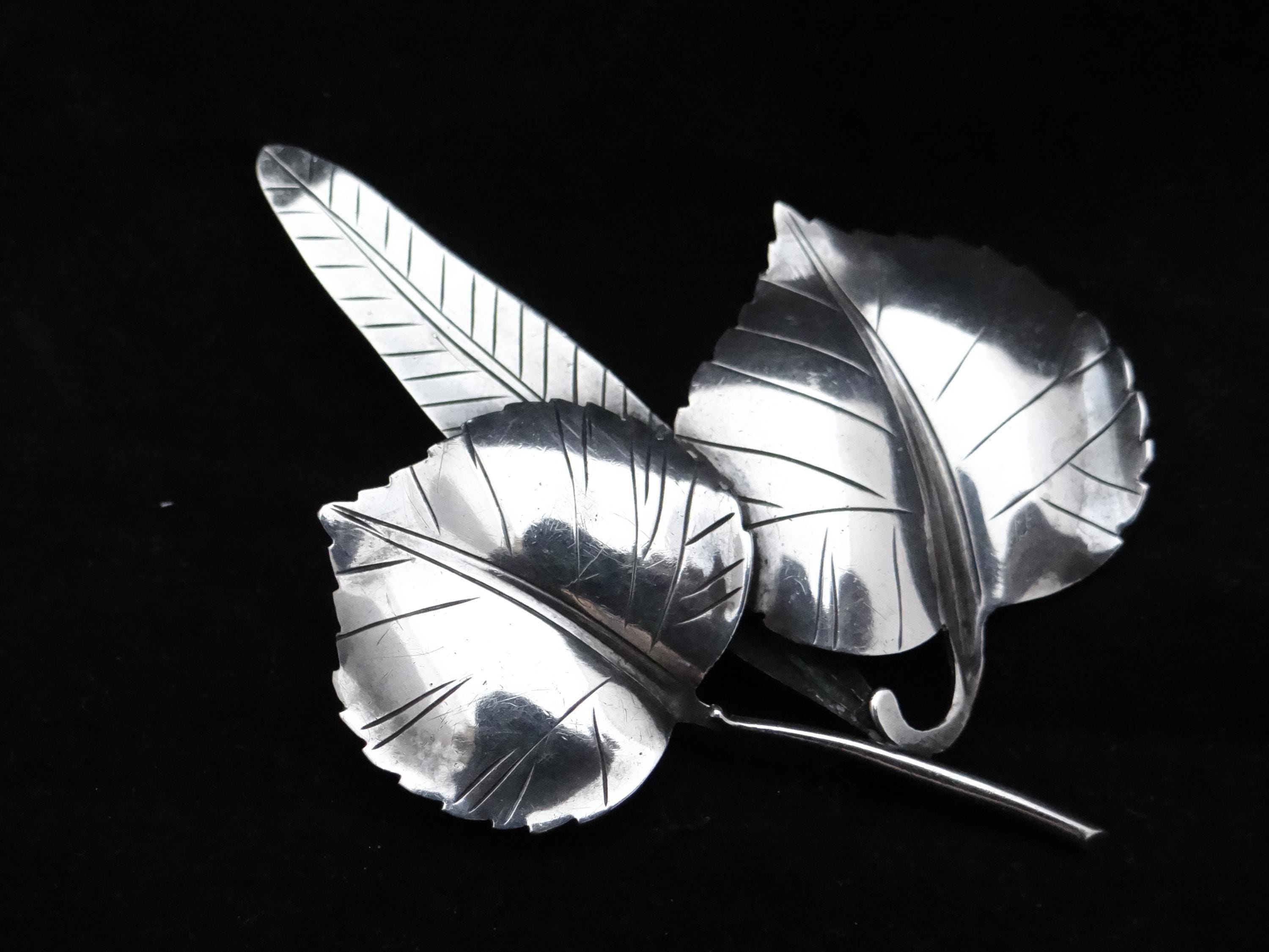 Rare 1954 Gertrud Engel for A. Michelsen Sterling Silver 925s Leaf