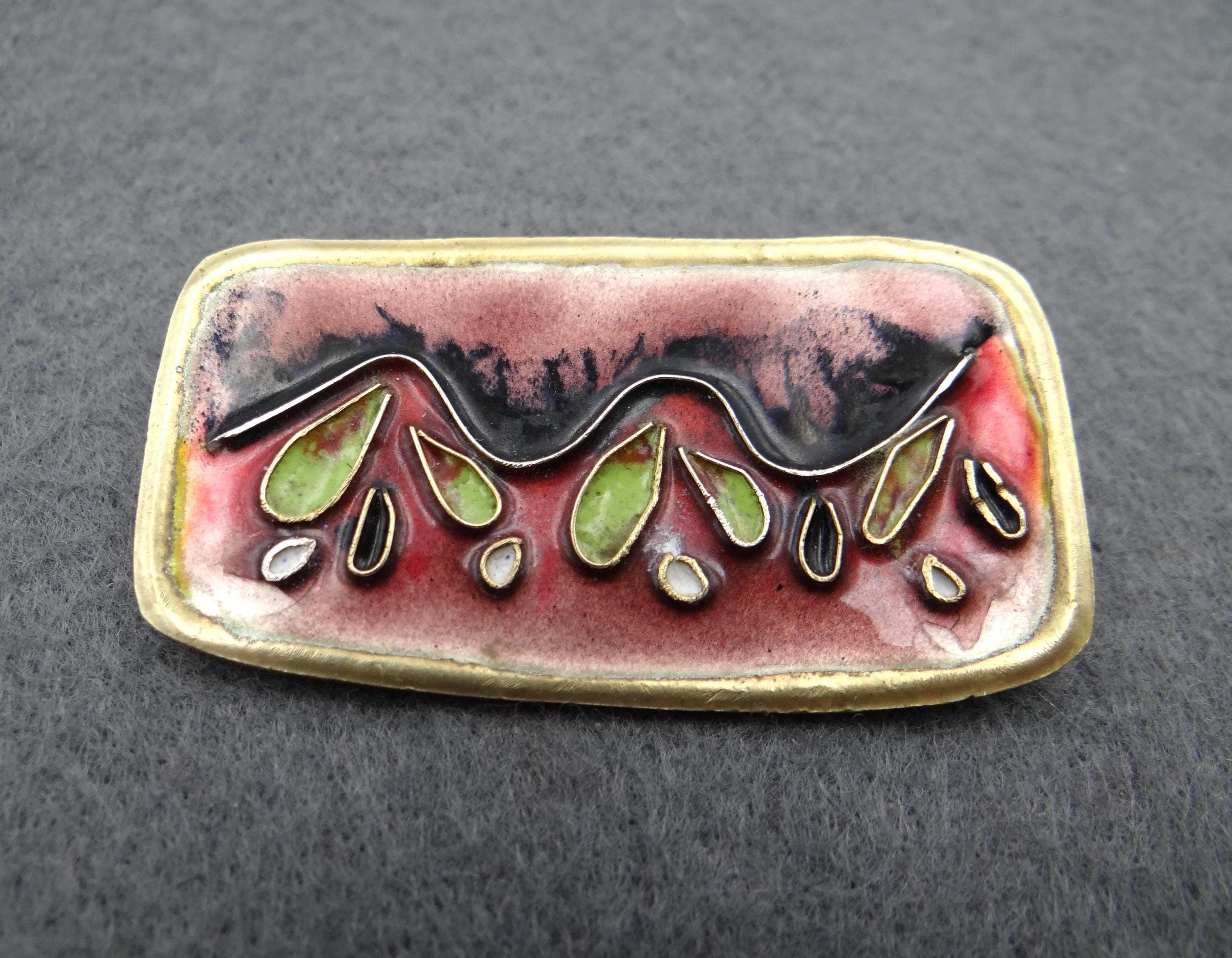 Nora Gulbrandsen David Andersen Enamel Brooch: Sterling Silver