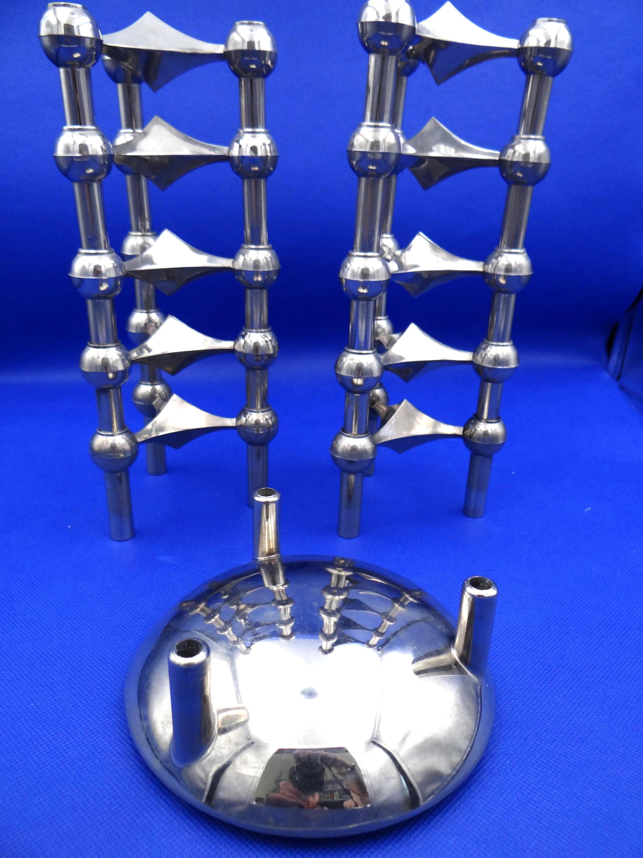 デザインクラシック Stoff Nagel 10 クロームメッキメタルキャンドル 