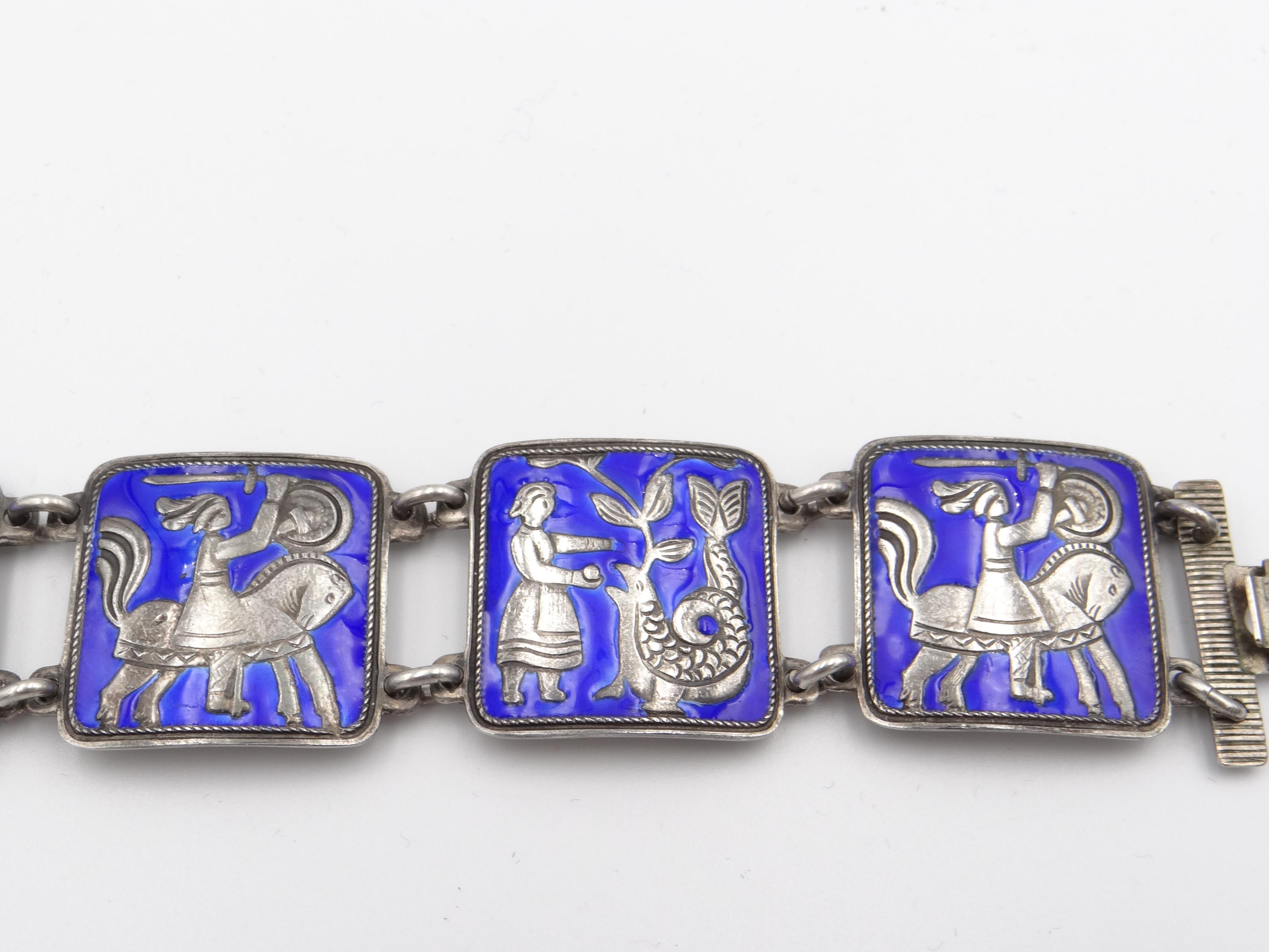 Vintage David Andersen Sterling Silver 925S and Blue Enamel