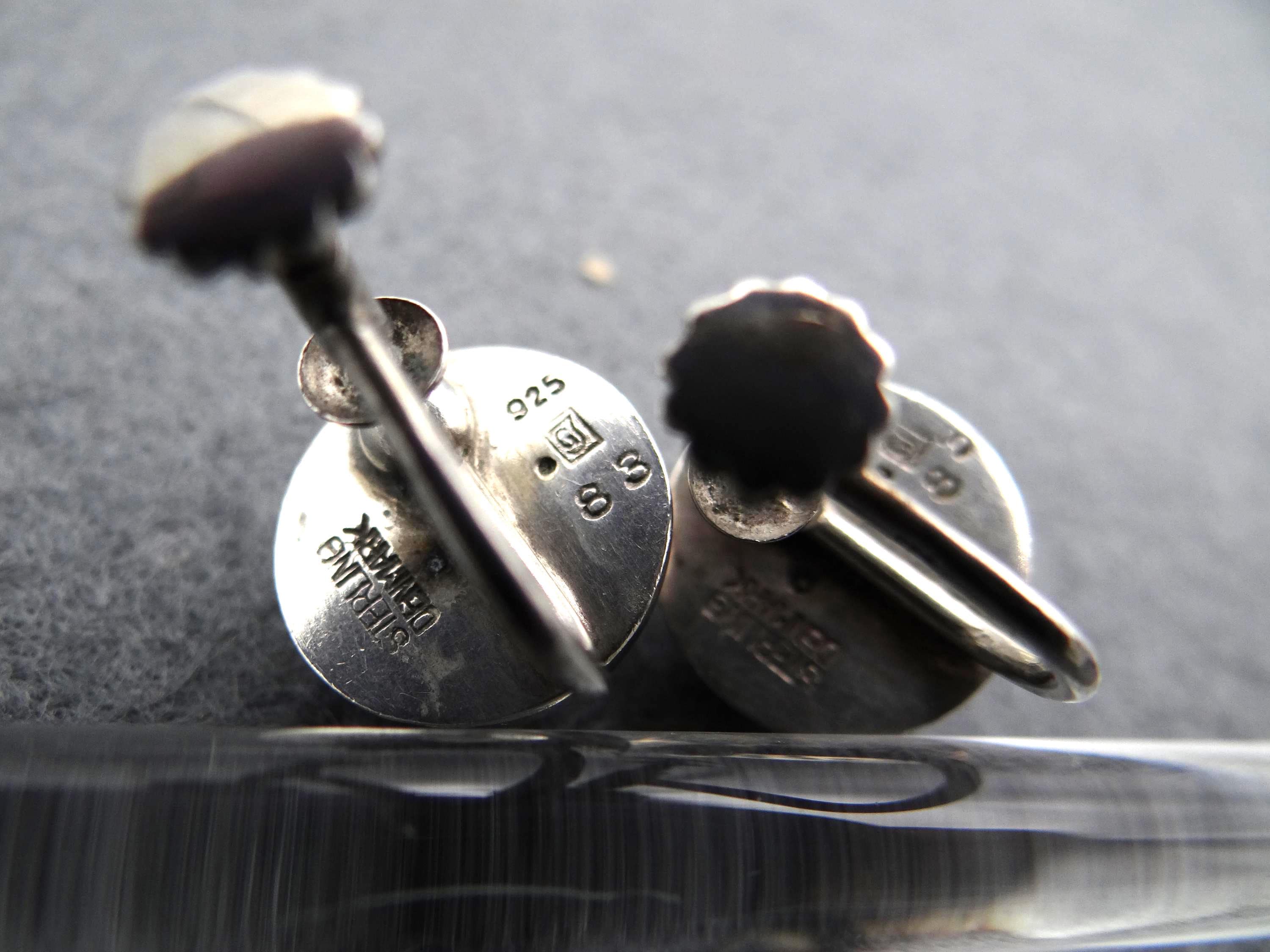 Boutons De Manchette Georg Jensen #79 - Argent Sterling Et Lapis-lazuli - Occasion Bon état