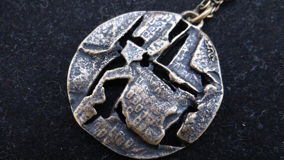 Vintage BRONZE JORMA LAINE Pendant and Chain Finland - Etsy