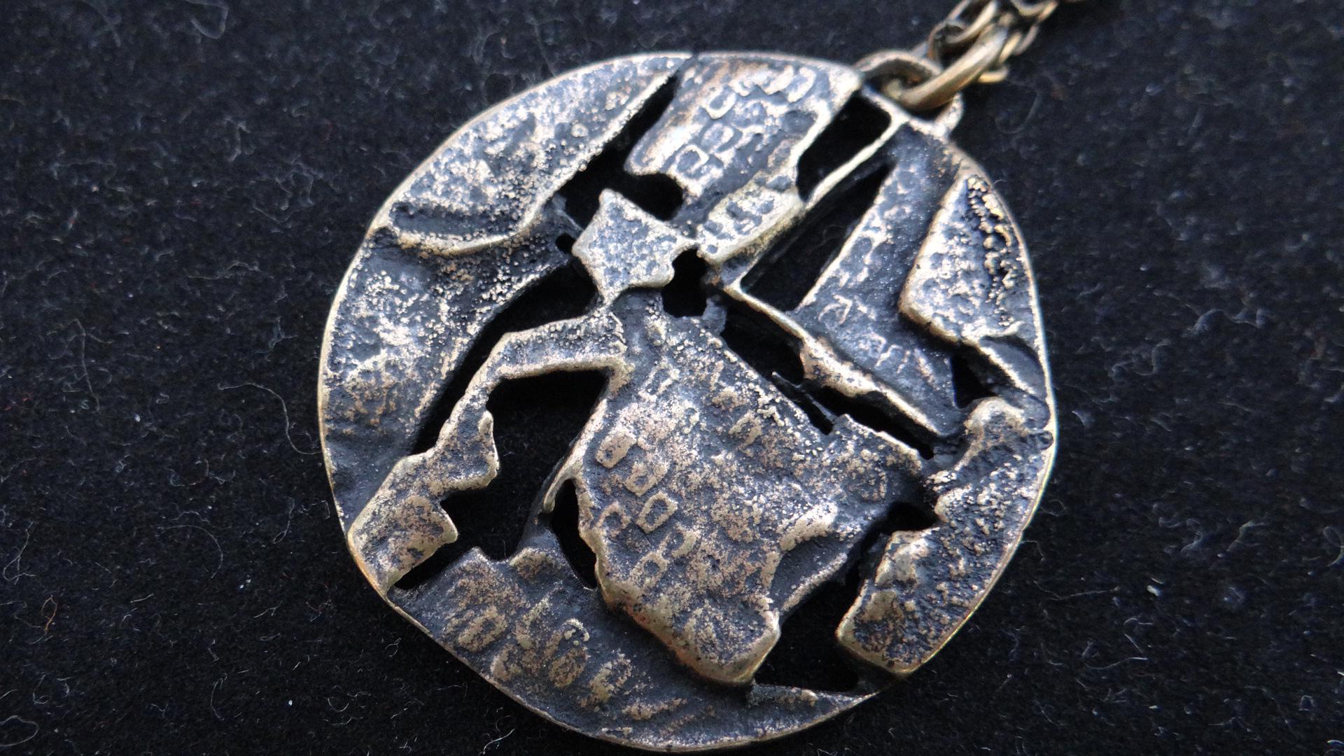 Vintage BRONZE JORMA LAINE Pendant and Chain Finland - Etsy