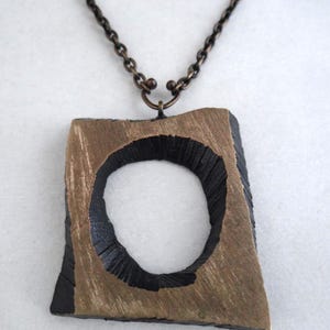 Vintage large STEN & LAINE bronze pendant and chain Finland