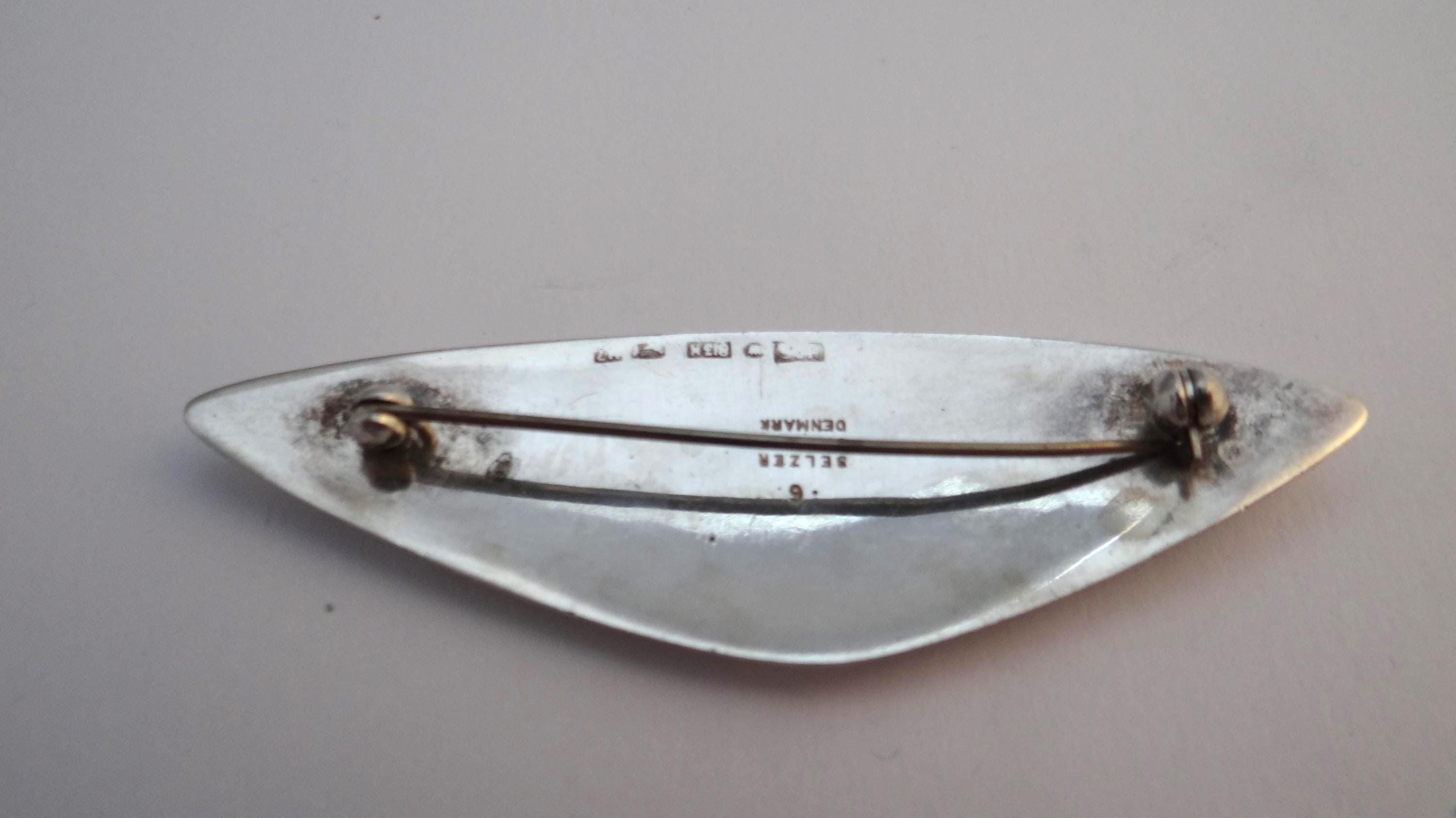 Modernist THOR SELZER #6 Sterling Silver 925S and Black Enamel
