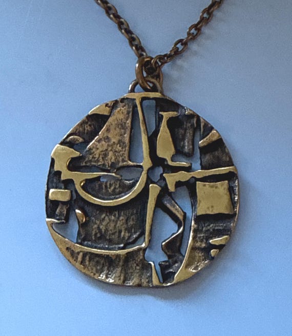 Vintage BRONZE JORMA LAINE Pendant and Chain Finland - Etsy