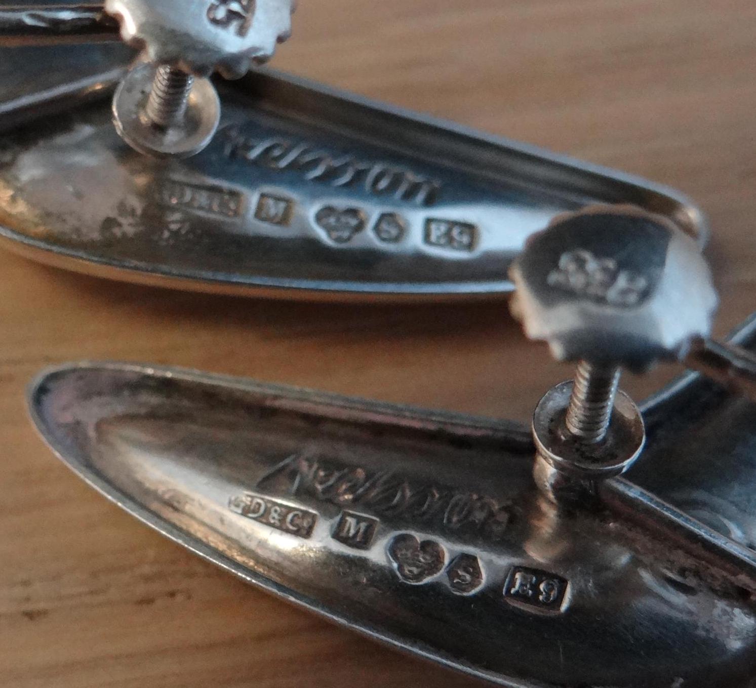 SET 1955 Axelsson for Gustav Dahlgren Brooch and Earrings Sterling