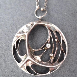Vintage Karl Laine Sterling Silver Pendant Necklace: Finnish Design