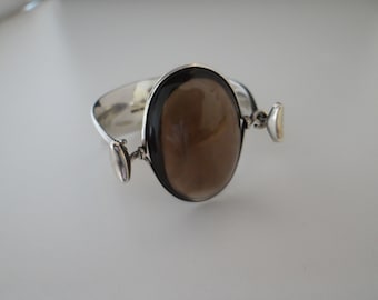 GEORG JENSEN #203 TORUN Sterling Silver 925S & Brown Stone