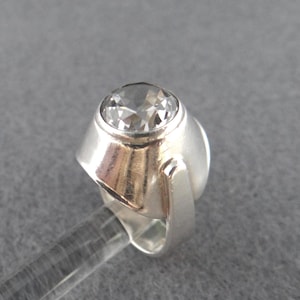 Vintage 1967 Alton Sterling Silber 925er und Bergkristall Ring Schweden