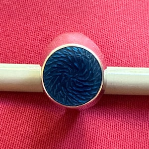 Vintage UNI DAVID ANDERSEN sterling silver 925s and blue enamel ring Norway