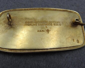 Nora Gulbrandsen David Andersen Enamel Brooch: Sterling Silver