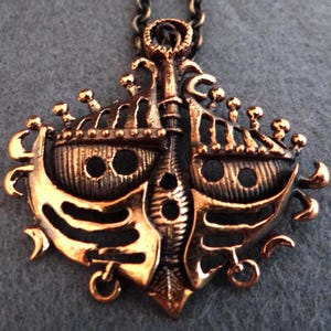 vintage JUHANI VUORISALMI BRONZE pendant and chain Finland