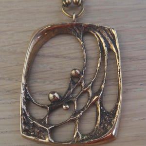 vintage bronze KARL LAINE pendant and chain Finland