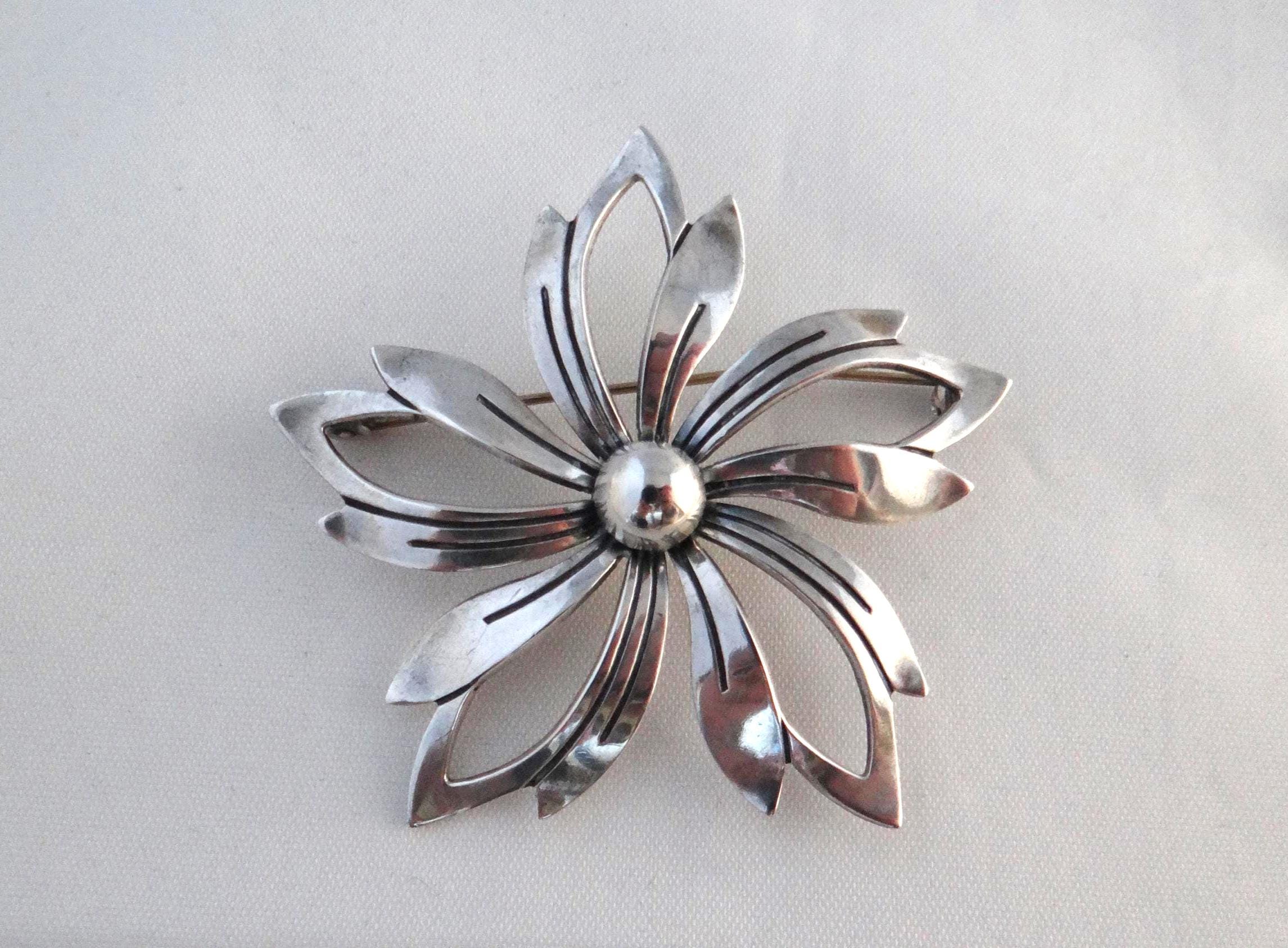 希少 Vintage   425 Brooch 925 Vintage 5,7 Cm Brooch N.E. From Sterling Silver 925S Denmark
