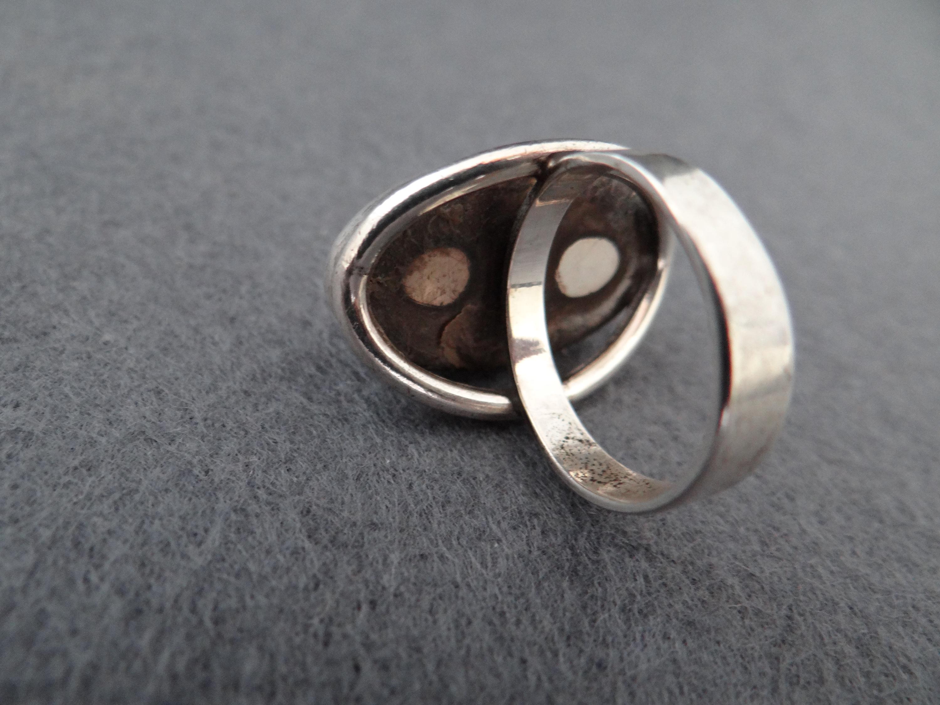 Vintage Niels Erik From Sterling Silver 925S and Amber Ring