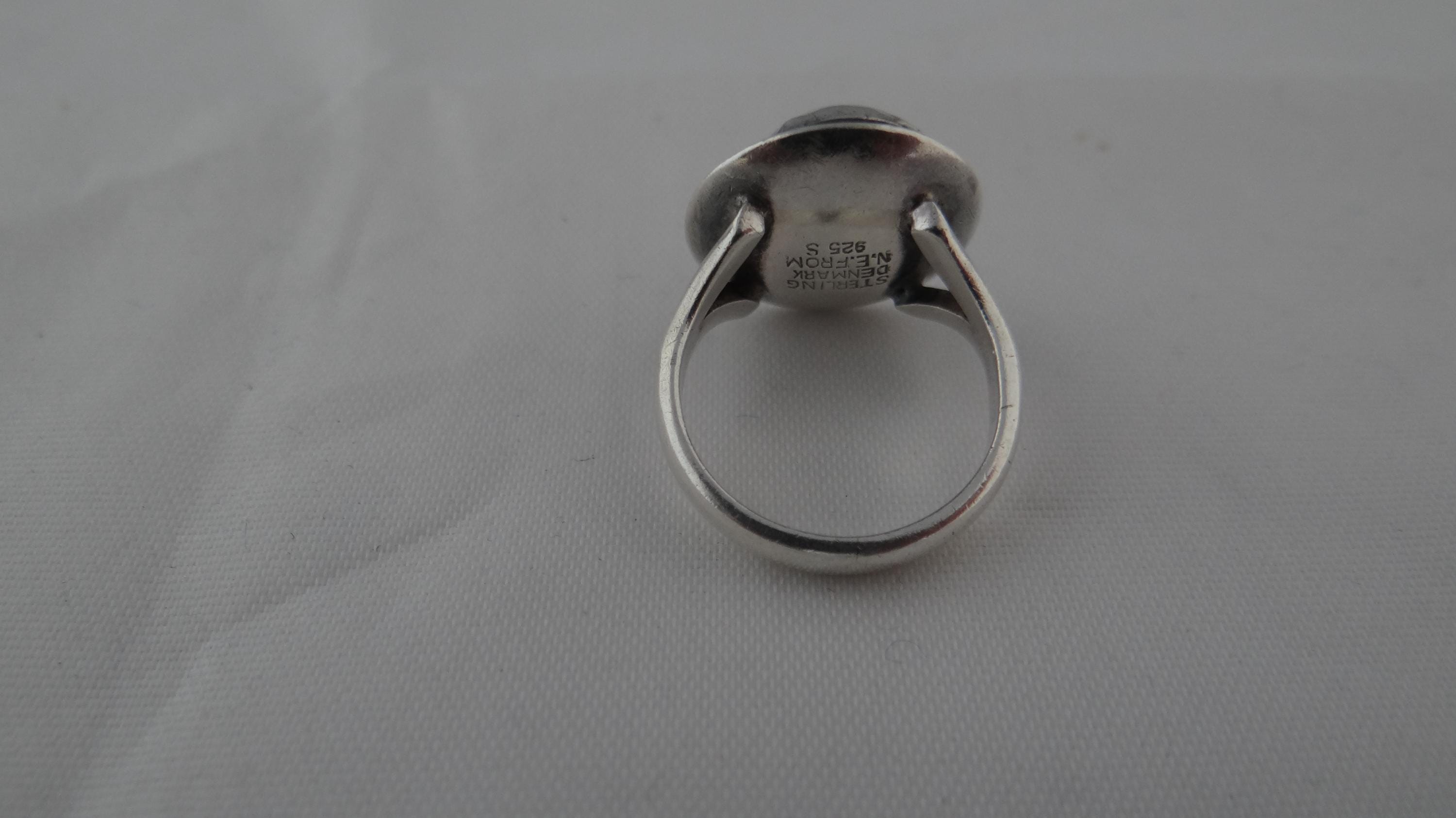 Bague Moderniste RANDERS SOLVAREFABRIK – Argent 925 – Danemark Vintage – Taille 6,25