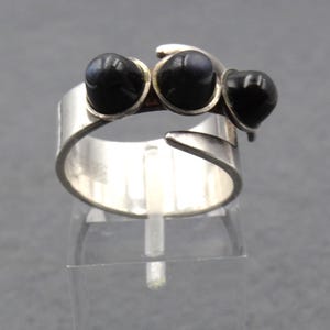 Vintage David Andersen sterling silver 925S & 3 dark stones ring Norway
