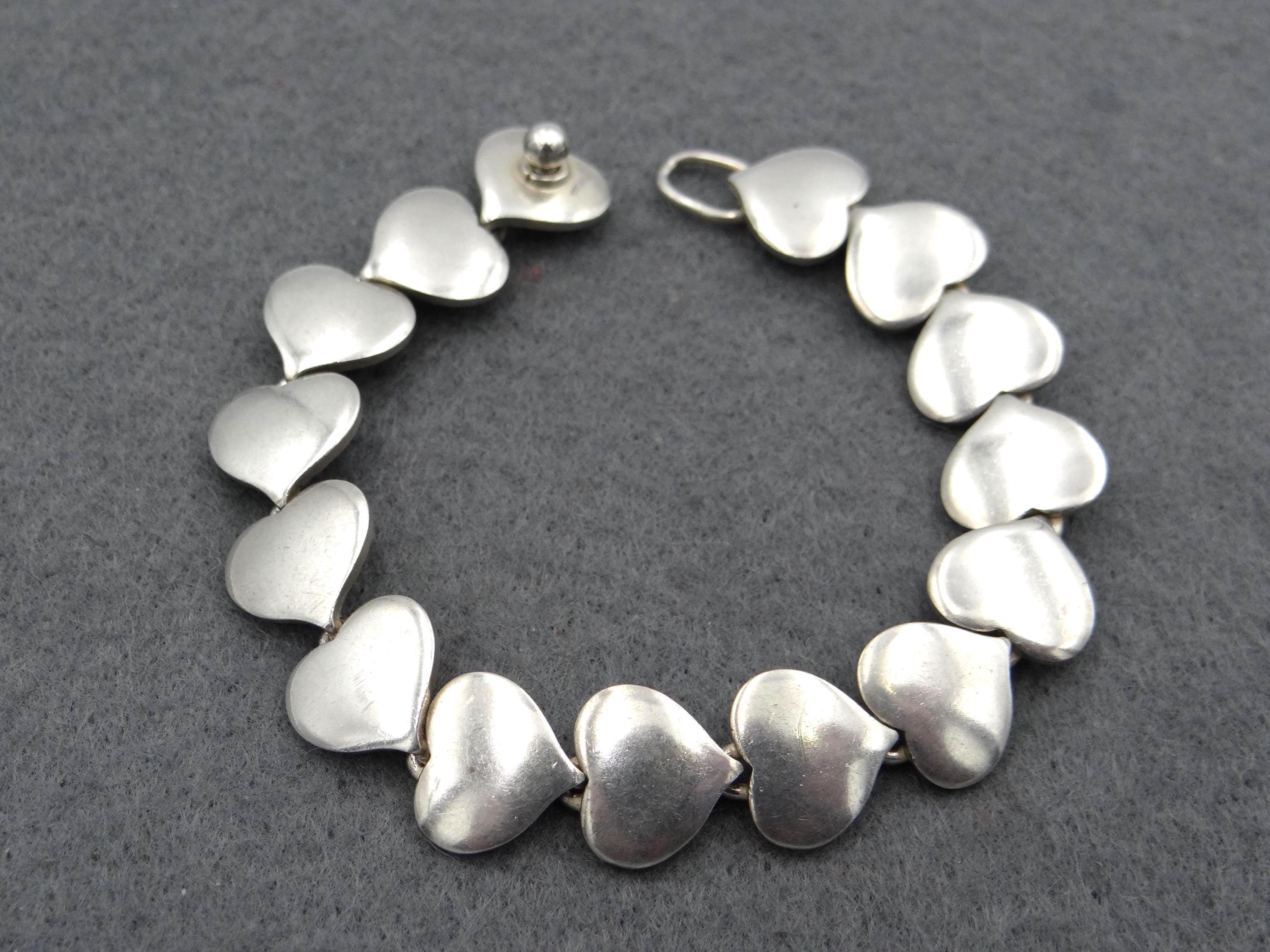 【美品】Hans Hansen ネクタイピン 925S DENMARK Vintage Hans Hansen Sterling Silver 925s Heart Bracelet Denmark - Etsy