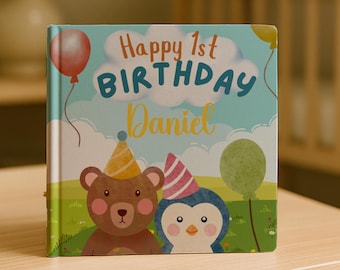 Personalized First Birthday Book for Baby | Custom Baby Name Keepsake | Turning One Gift
