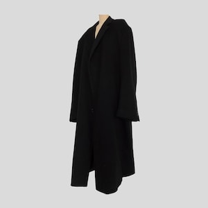 Abrigo de invierno unisex de lana y cachemir negro minimalista chic Alfani vintage de los años 90/2000, talla L