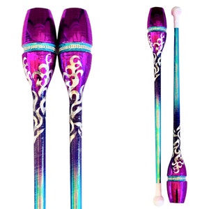 RG rhythmic gymnastics Clubs &quot;Silver Luster&quot; matching your leotard design