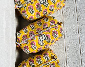 Sunshine Petals Handmade Quilted Wash Bag