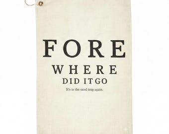 Toalla de golf divertida / ¿Adónde fue?, palo de golf de microfibra